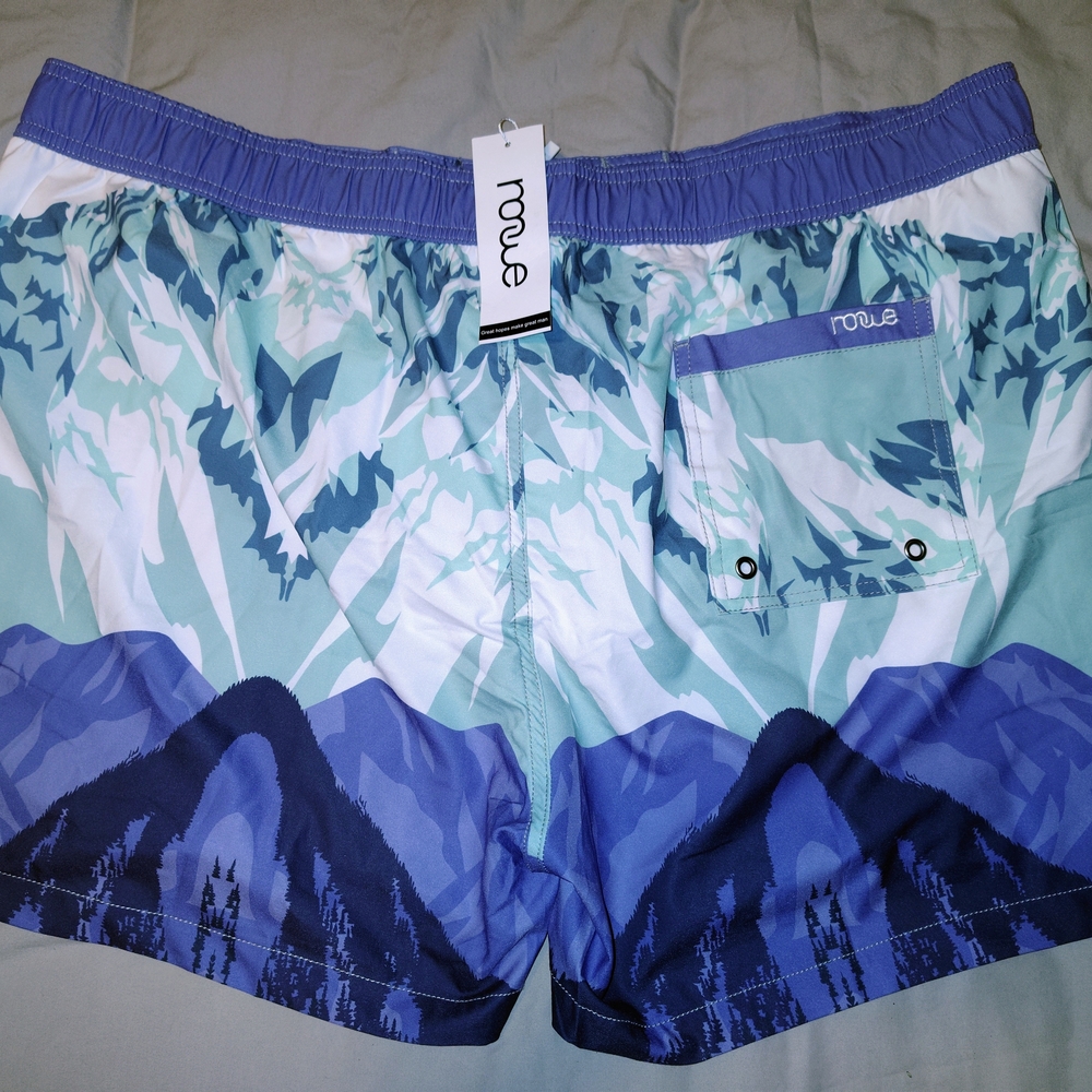 Nonwe ,Blue and Green Men's Swim Trunks ,Size 40 NWT